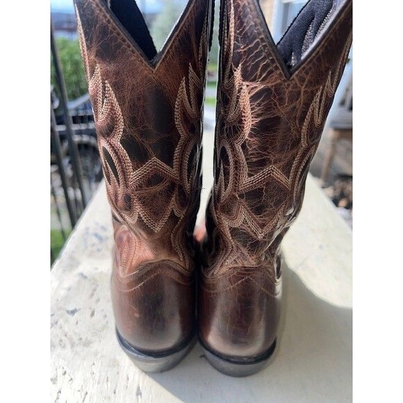 Laredo Breakout Mn’s Sz 9D Western Cowboy Boots Distressed Leather Square Toe